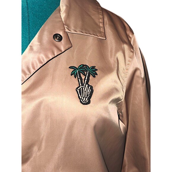 BP. Lightweight Jacket Men’s Medium Shiny Gold Skeleton Hand Windbreaker Button - Picture 3 of 7